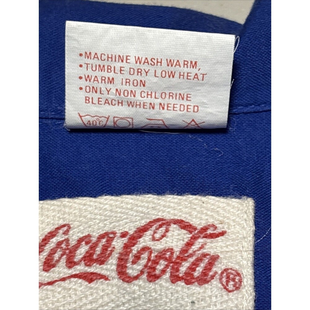 Vintage "Coca-Cola Clothes" Stars Camp Shirt L Long Sleeve 100% Cotton 70s 80s - Picture 8 of 16